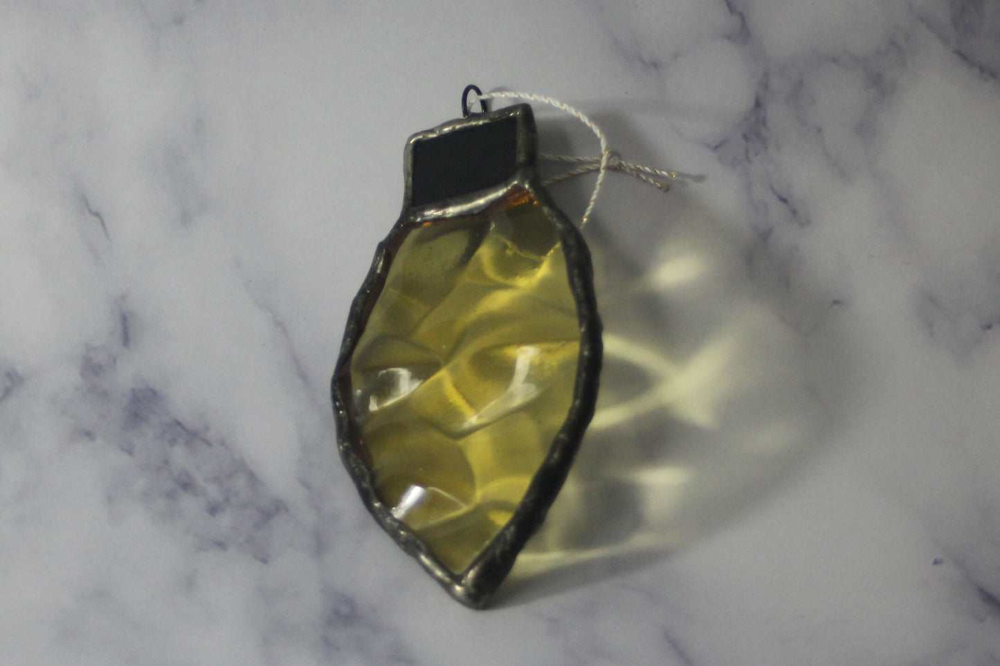 Recycled Stained Glass Lightbulb Ornament