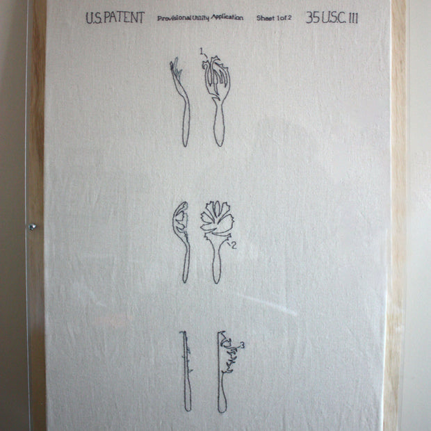 Embroidered flatware patent application