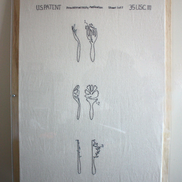 Embroidered flatware patent application