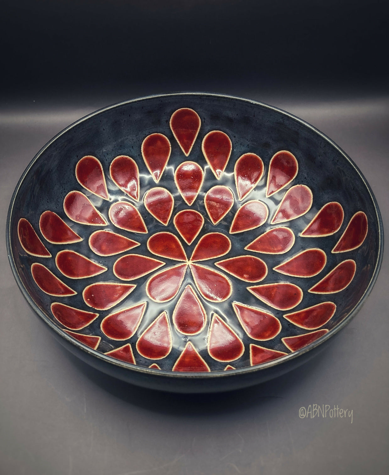 Red Teardrop Bowl