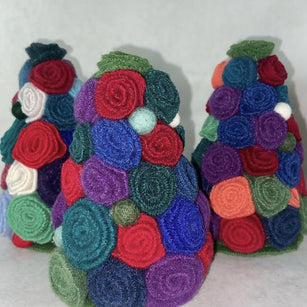 Flower Repurposed Sweater Felted Wool Tree