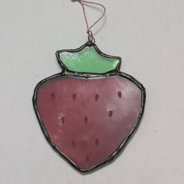 Recycled Stained Glass Strawberry