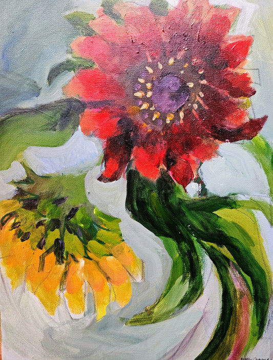 Acrylic on Canvas- Sunflower Abstracted