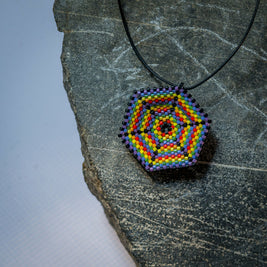 Stripy Hexagon Pendant