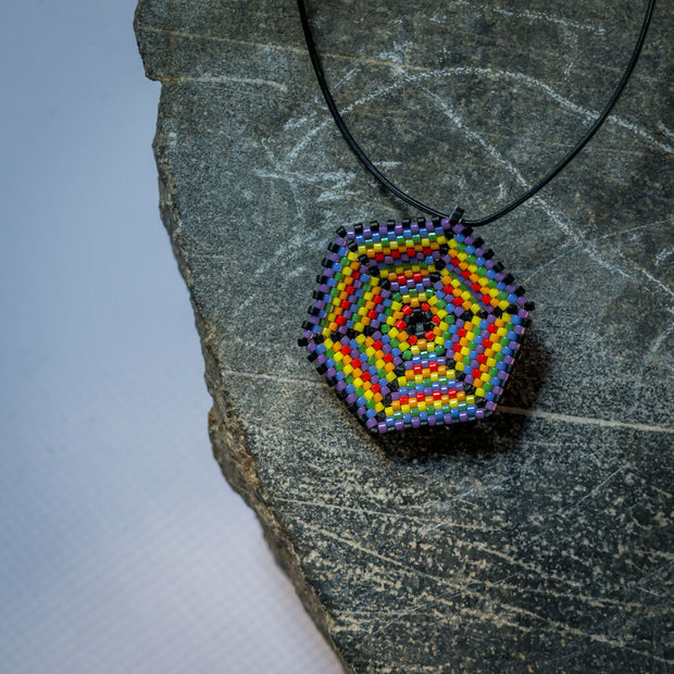 Stripy Hexagon Pendant