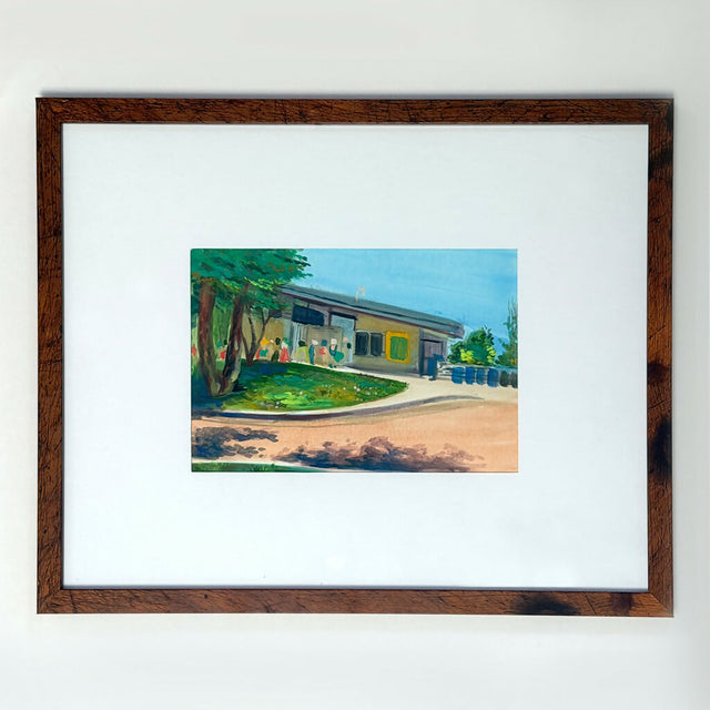 "Opening Day at Clark Street Beach" – Original Framed Gouache Painting