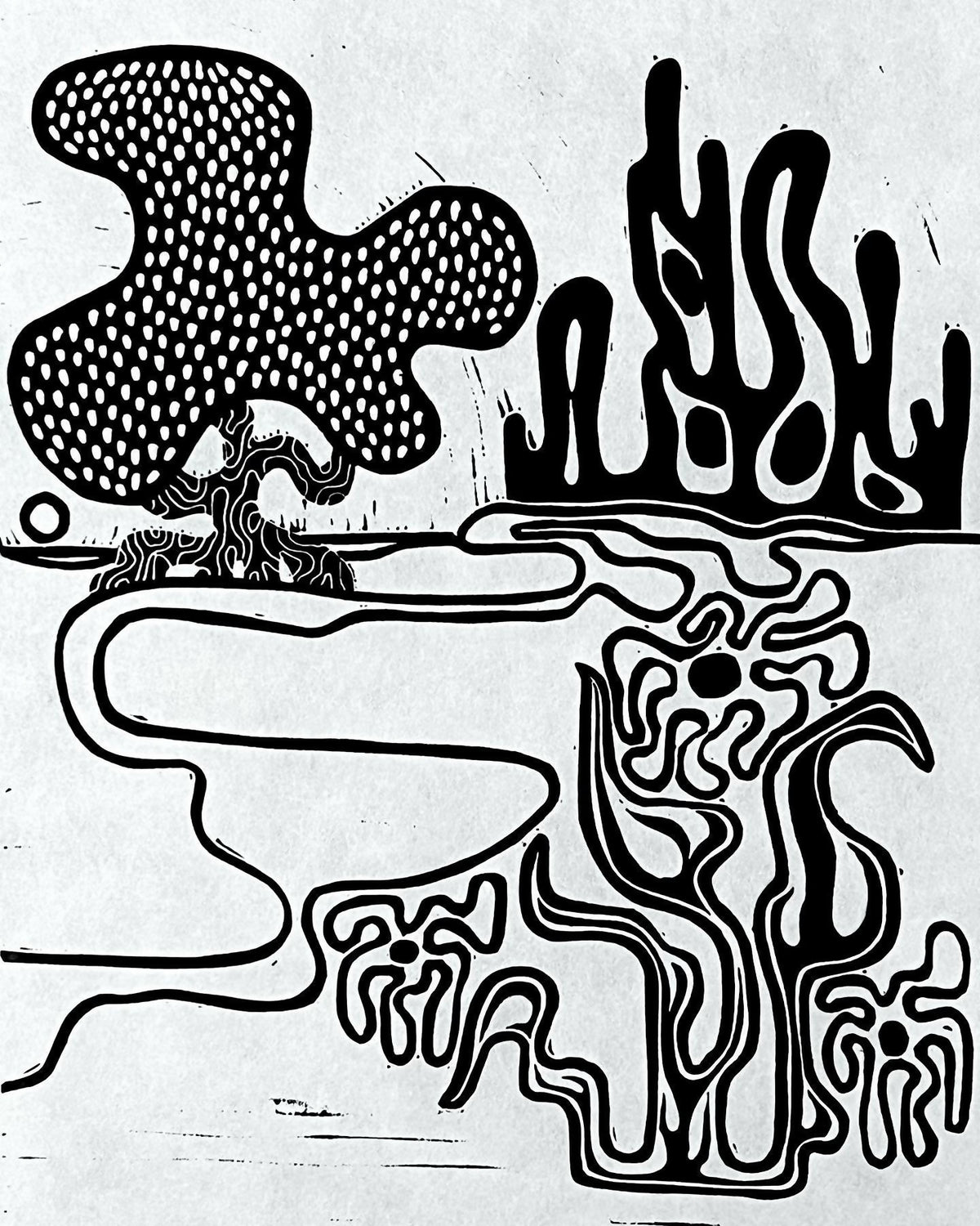 Lake Shore Drive 13 | Chicago Lakefront | Linocut Print | Wall Art