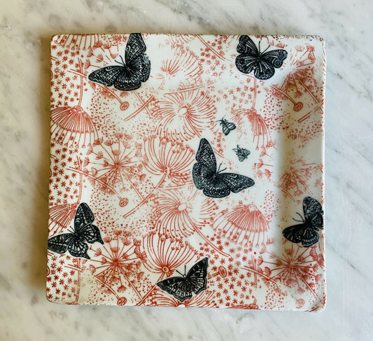 Square plate-flowers
