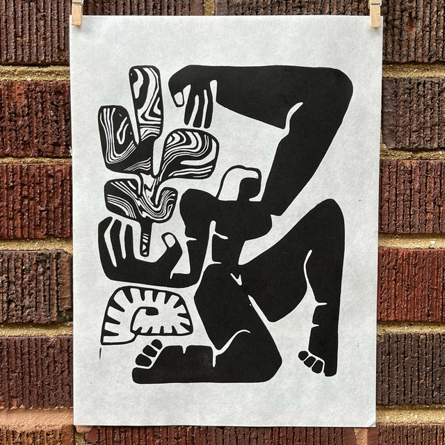 Woman, Inspired by Henri Matisse | Shell | Cutout | Linocut Print | Wall Art
