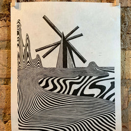 Lake Shore Drive 07 / Moire 10 | Chicago Linocut Print | Wall Art