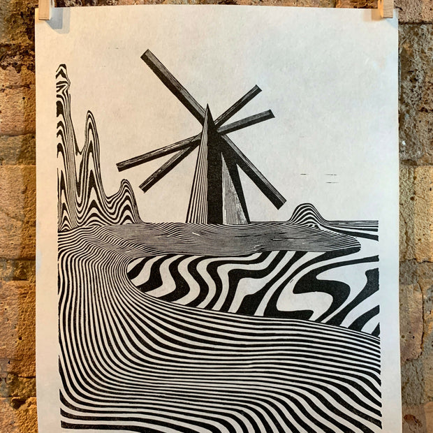 Lake Shore Drive 07 / Moire 10 | Chicago Linocut Print | Wall Art