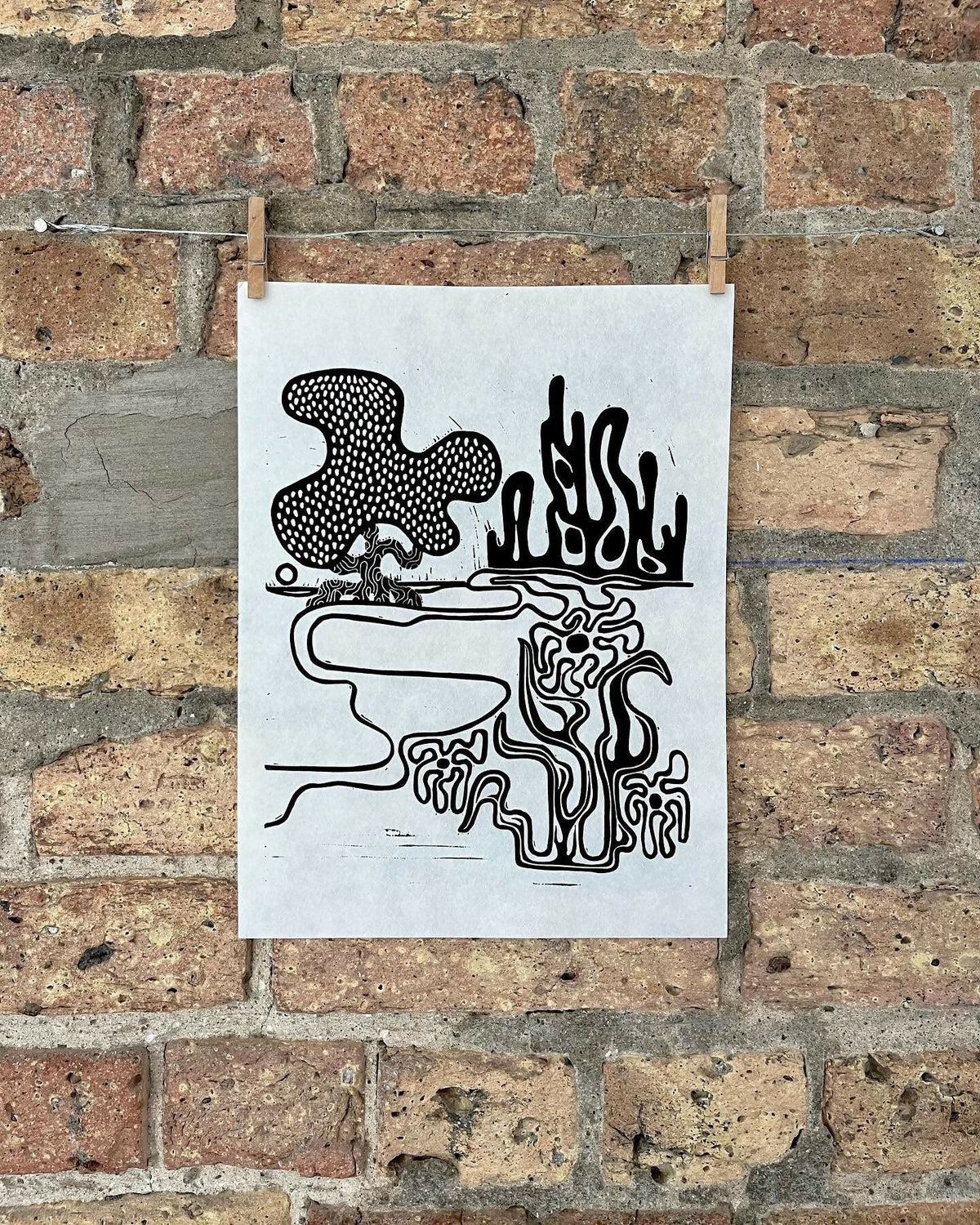 Lake Shore Drive 13 | Chicago Lakefront | Linocut Print | Wall Art