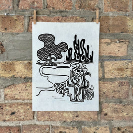 Lake Shore Drive 13 | Chicago Lakefront | Linocut Print | Wall Art