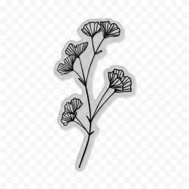 3” Art Sticker, Ginkgo