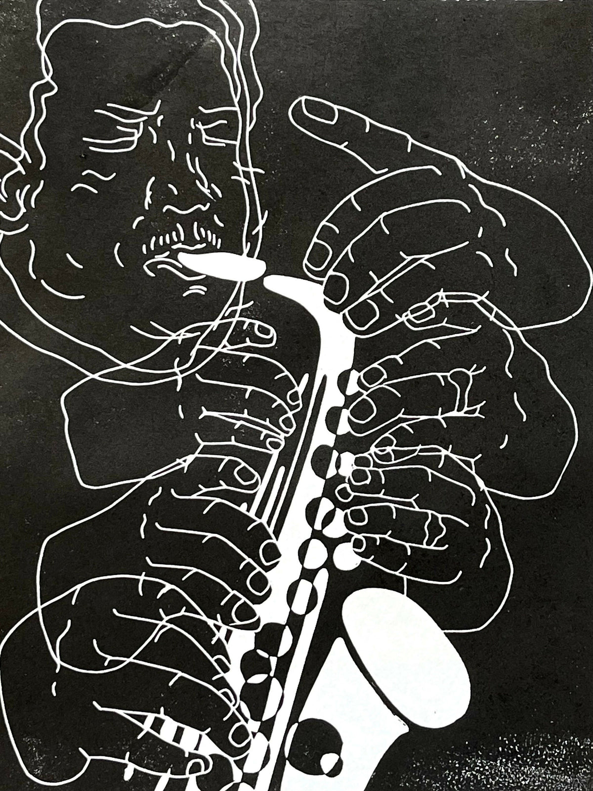 Cannonball Adderley | Jazz Sax Saxophone | Linocut Print | Wall Art