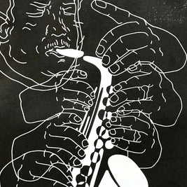 Cannonball Adderley | Jazz Sax Saxophone | Linocut Print | Wall Art