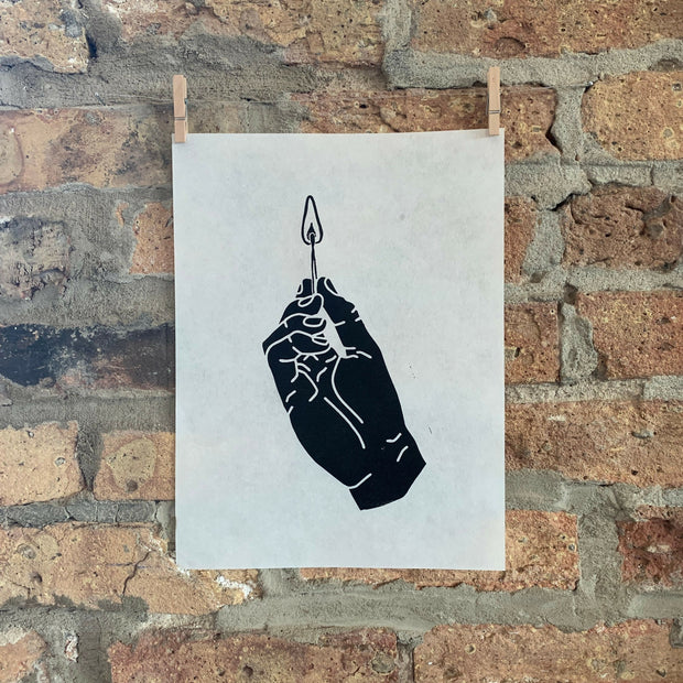 Match | Linocut Print | Wall Art