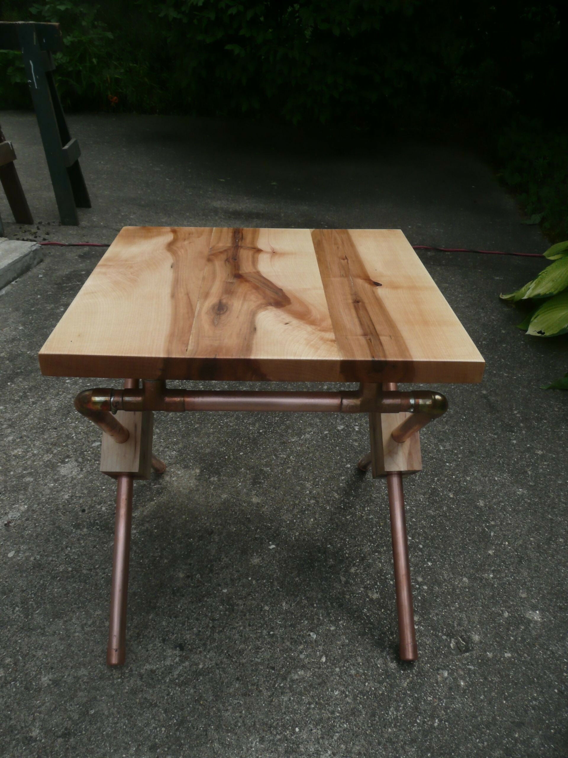 Hickory Side Table:Stool 7