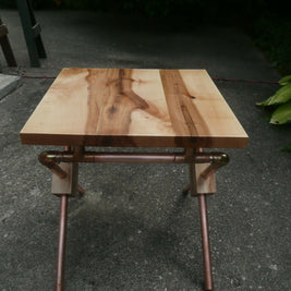 Hickory Side Table:Stool 7