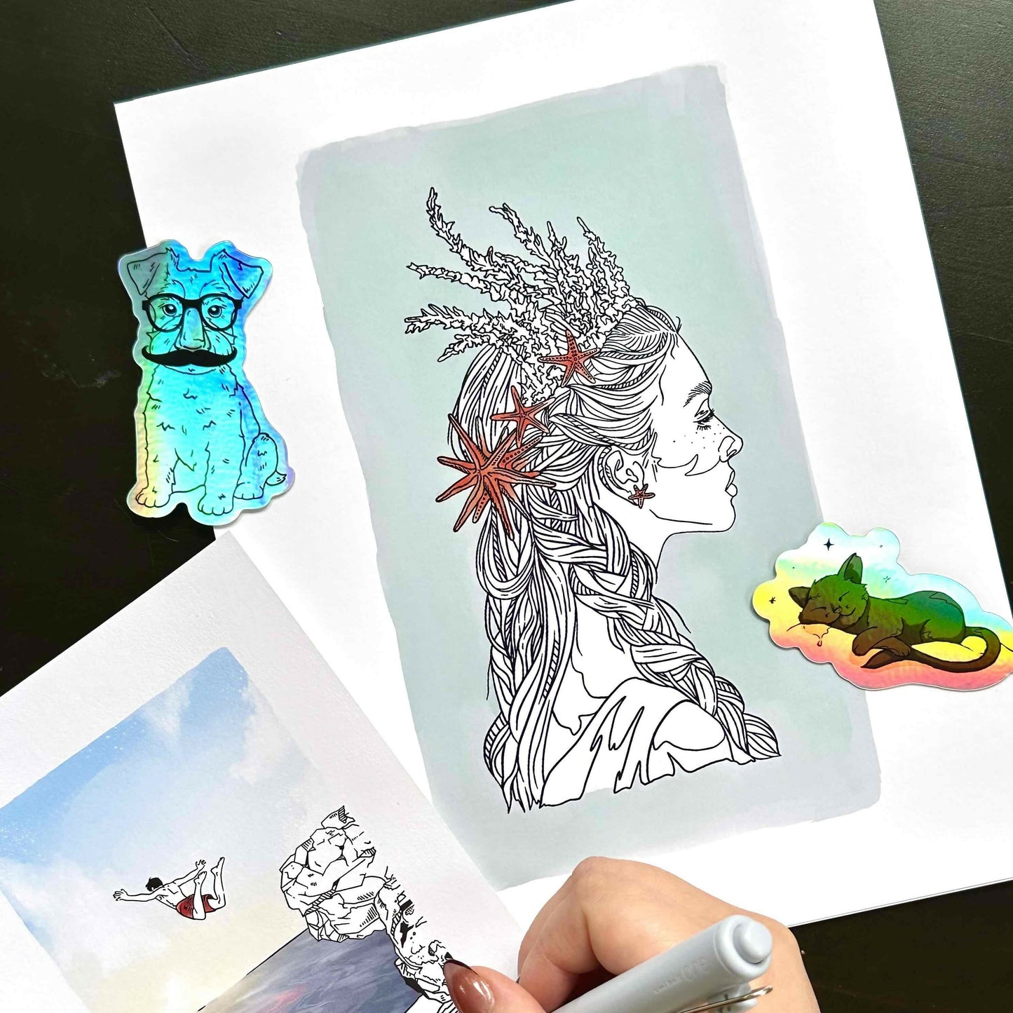 8”x10” Art Print, Mermaid