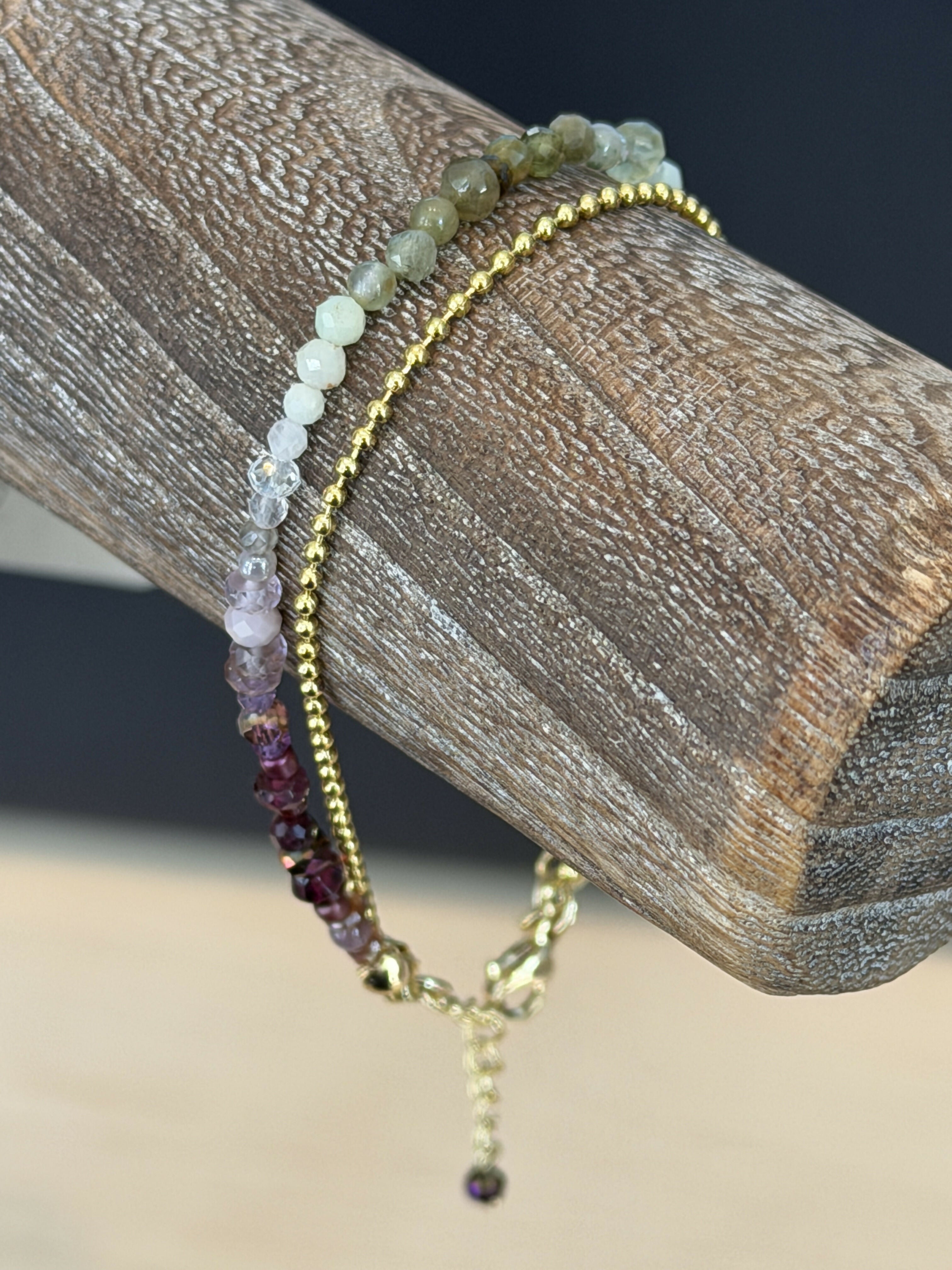 Duet Bracelet green/garnet