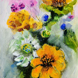 Acrylic on Canvas Painting of Wildflowers