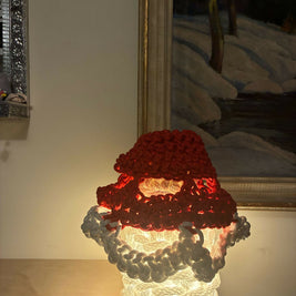 ANEMONE Funky Crochet Table Lamp - white, blue