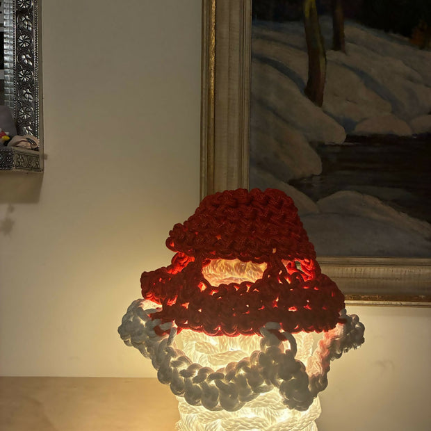 ANEMONE Funky Crochet Table Lamp - white, blue