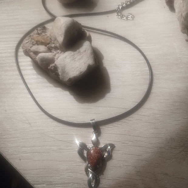 Twisted sunstone necklace