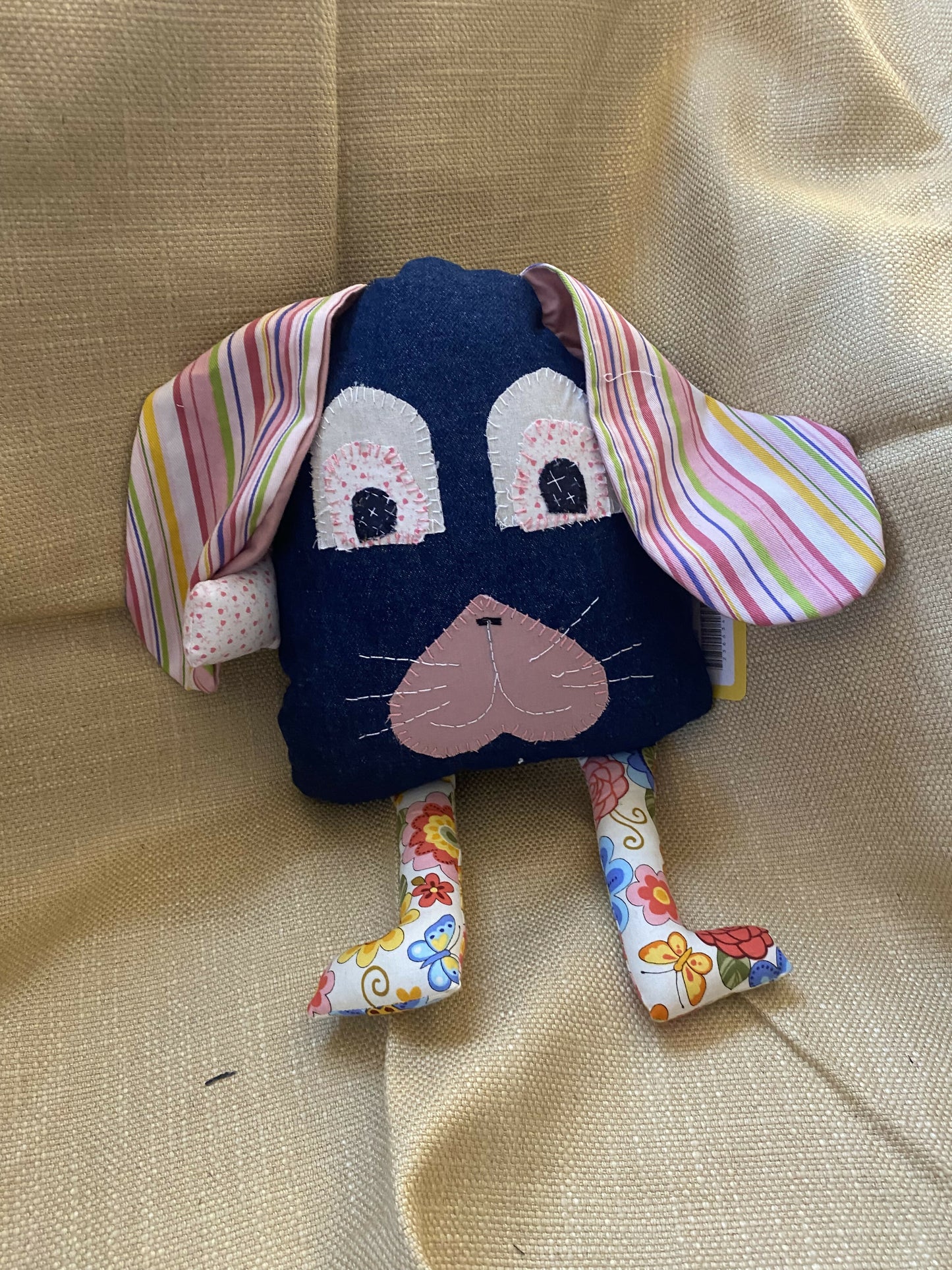 Denim bunny stuffed toy