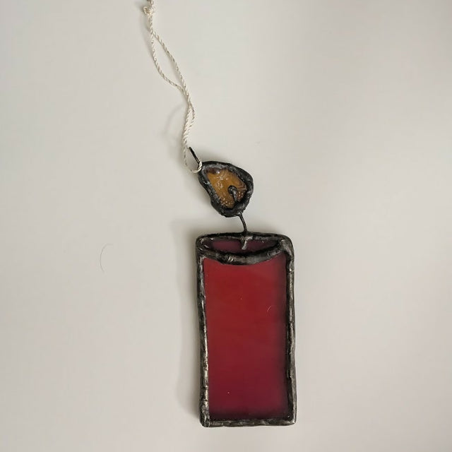 Recycled Stained Glass Candle