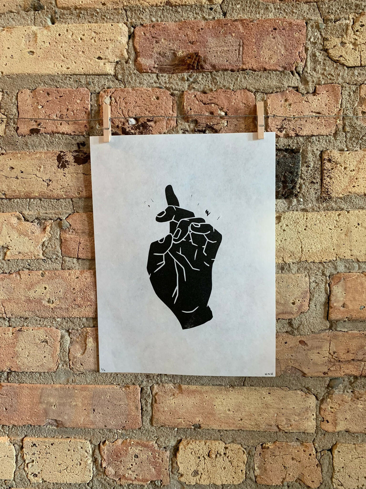 IC XC | Iconography Hand | Linocut Print | Wall Art
