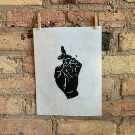 IC XC | Iconography Hand | Linocut Print | Wall Art
