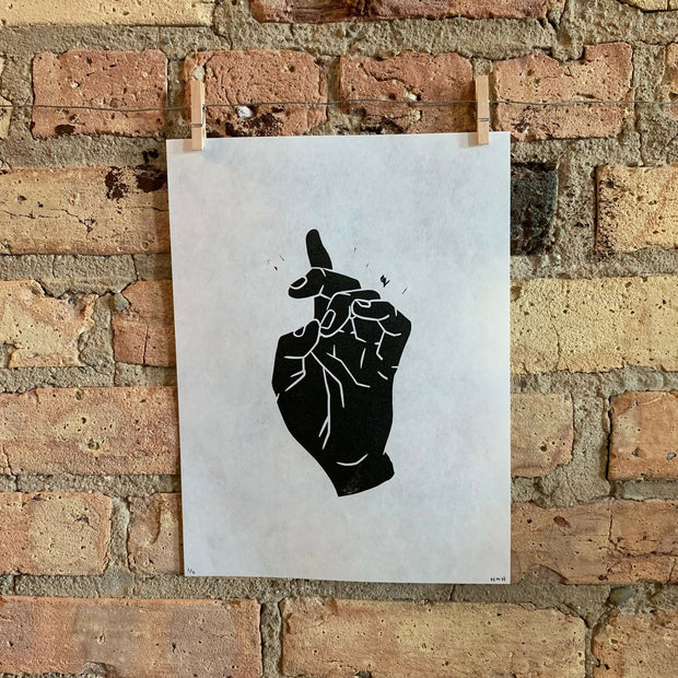 IC XC | Iconography Hand | Linocut Print | Wall Art