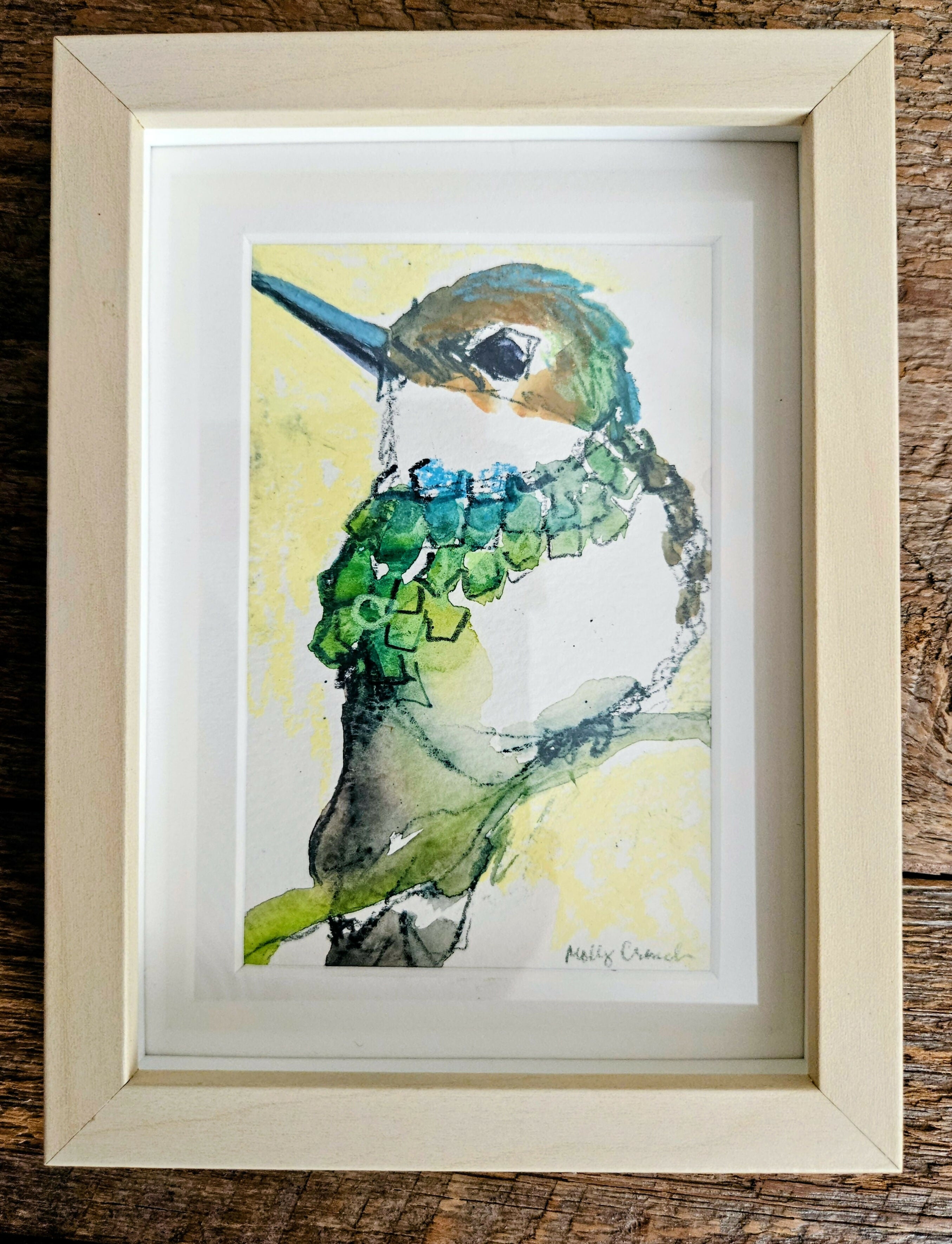 Pause, 5 x 7 Mixed Media Watercolor on Paper Framed