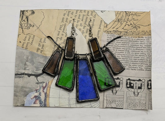 Recycled Glass 5 Segment Glass Necklace