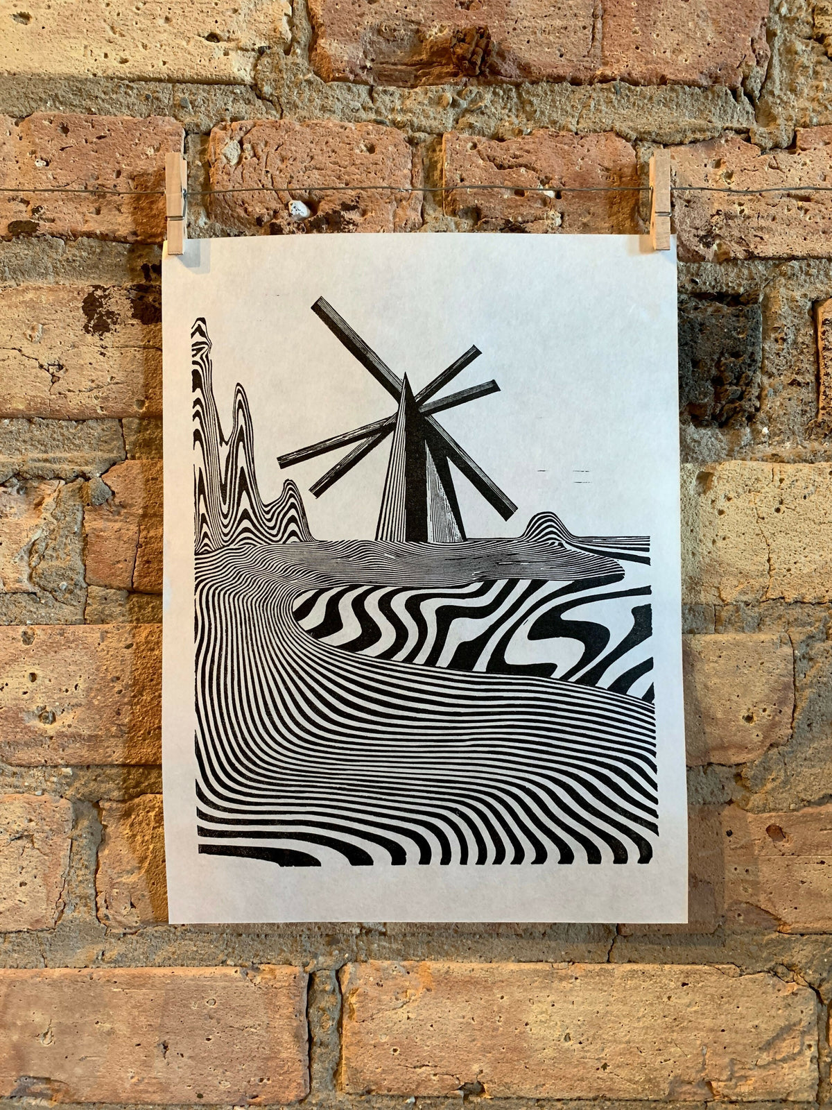 Lake Shore Drive 07 / Moire 10 | Chicago Linocut Print | Wall Art
