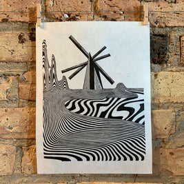 Lake Shore Drive 07 / Moire 10 | Chicago Linocut Print | Wall Art
