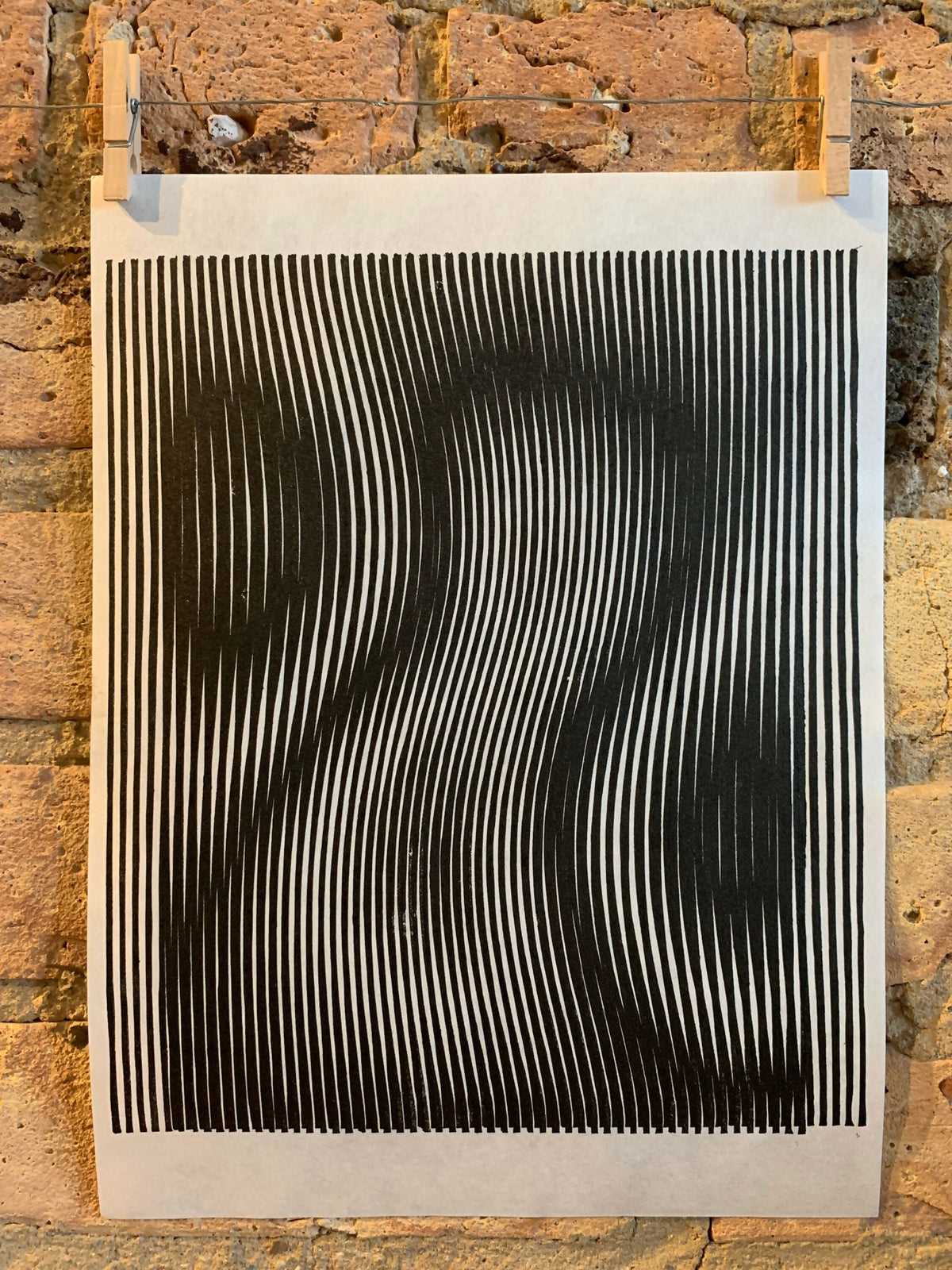 Whirl / Moire 06 | Linocut Print | Wall Art | Optical Illusion