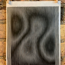 Whirl / Moire 06 | Linocut Print | Wall Art | Optical Illusion