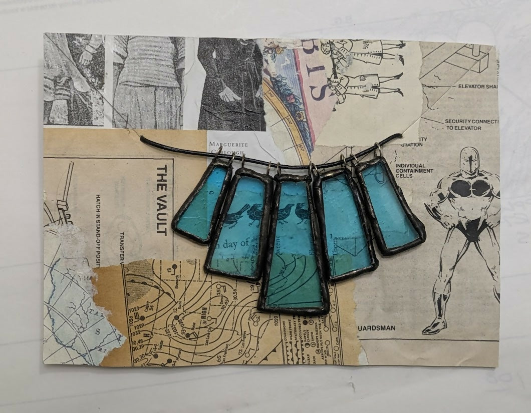 Recycled Glass 5 Segment Glass Necklace