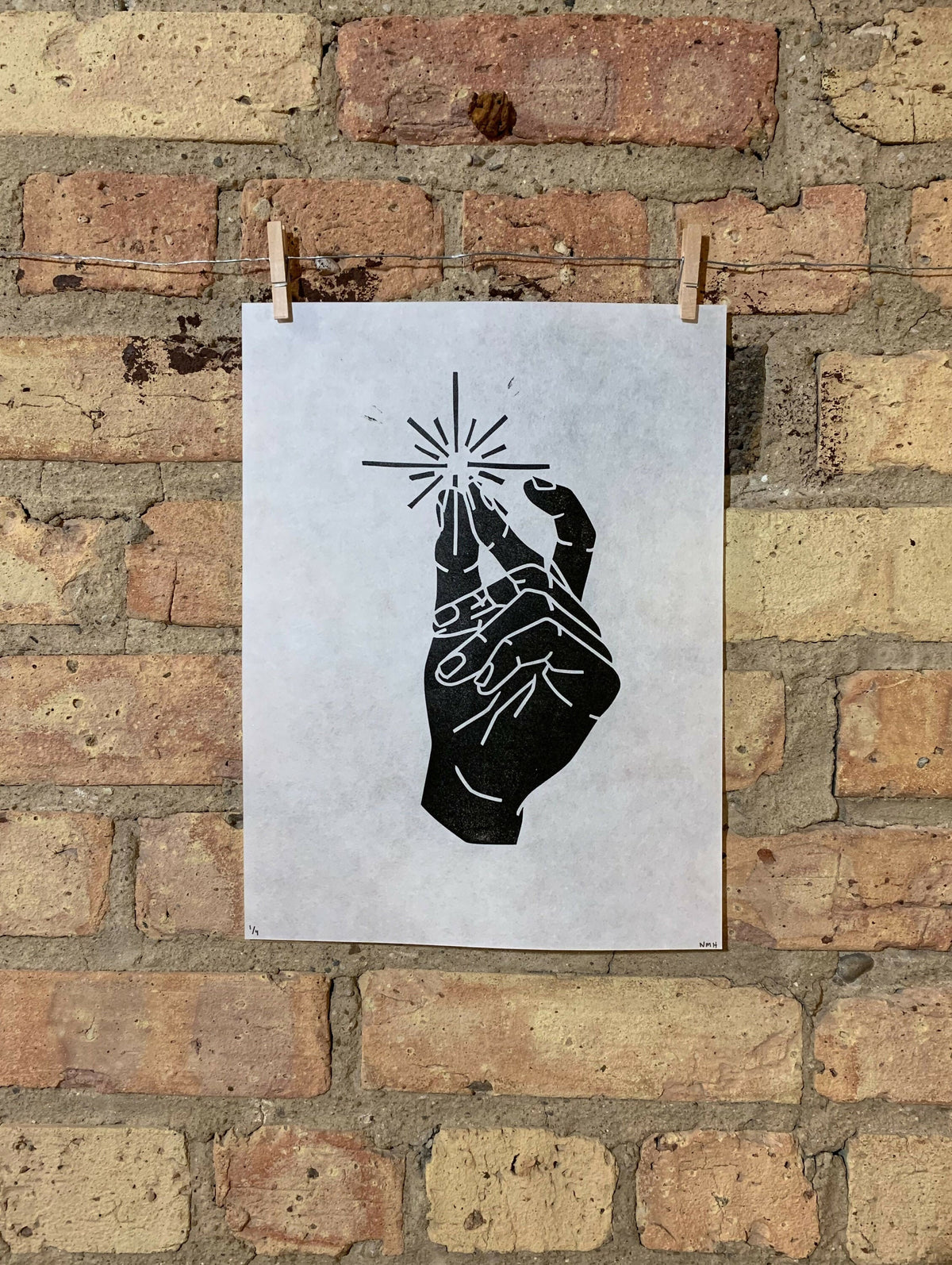 Spark / Snap | Linocut Print | Wall Art