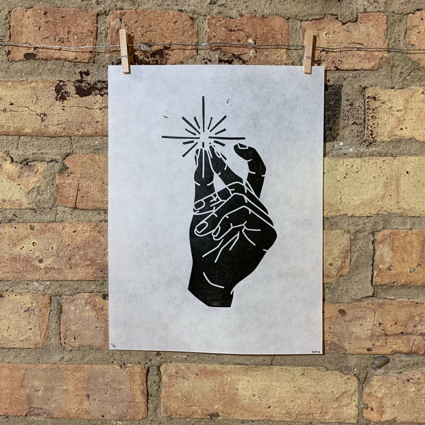 Spark / Snap | Linocut Print | Wall Art