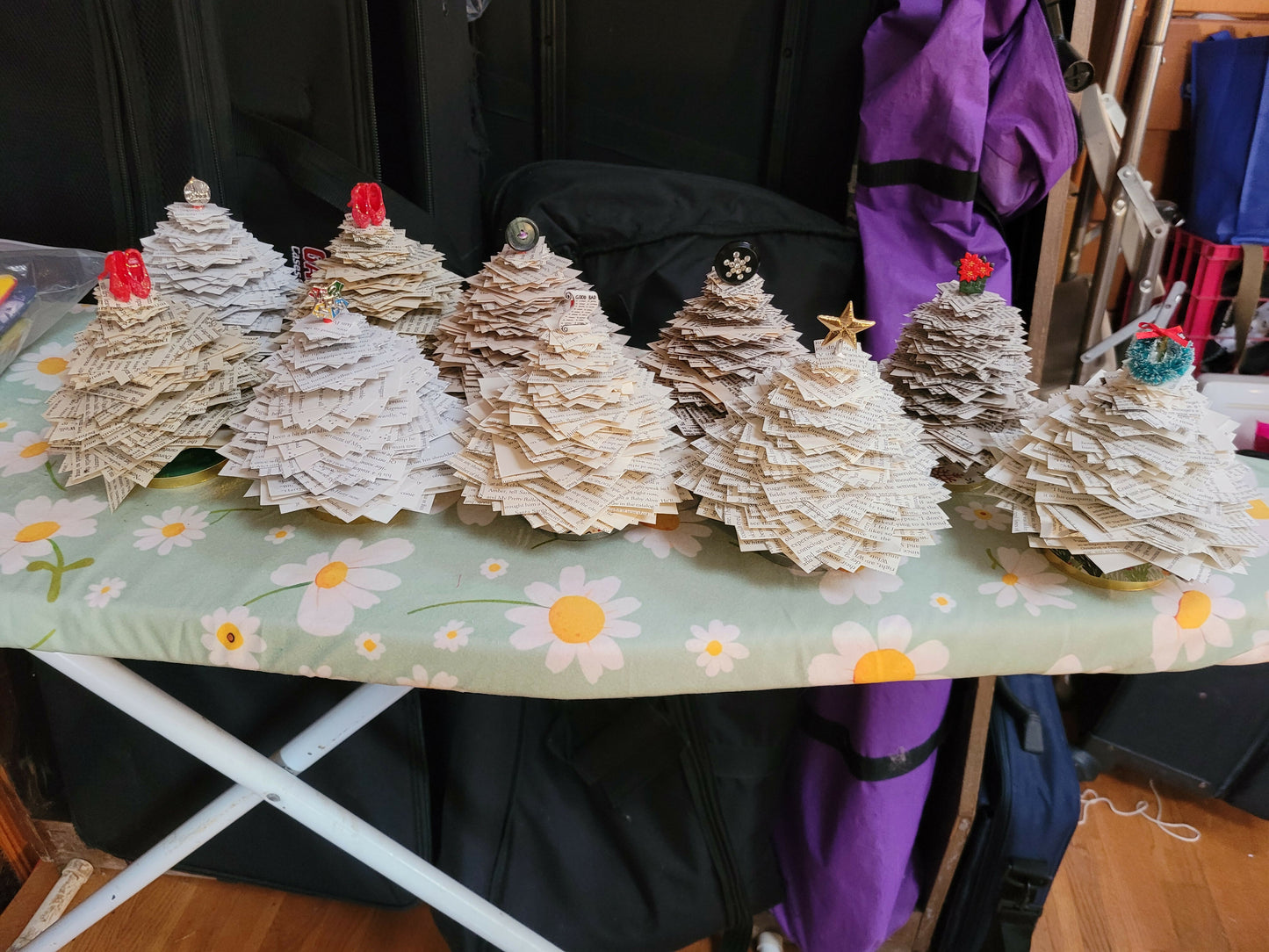 Book Page Christmas Trees