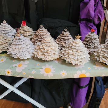 Book Page Christmas Trees