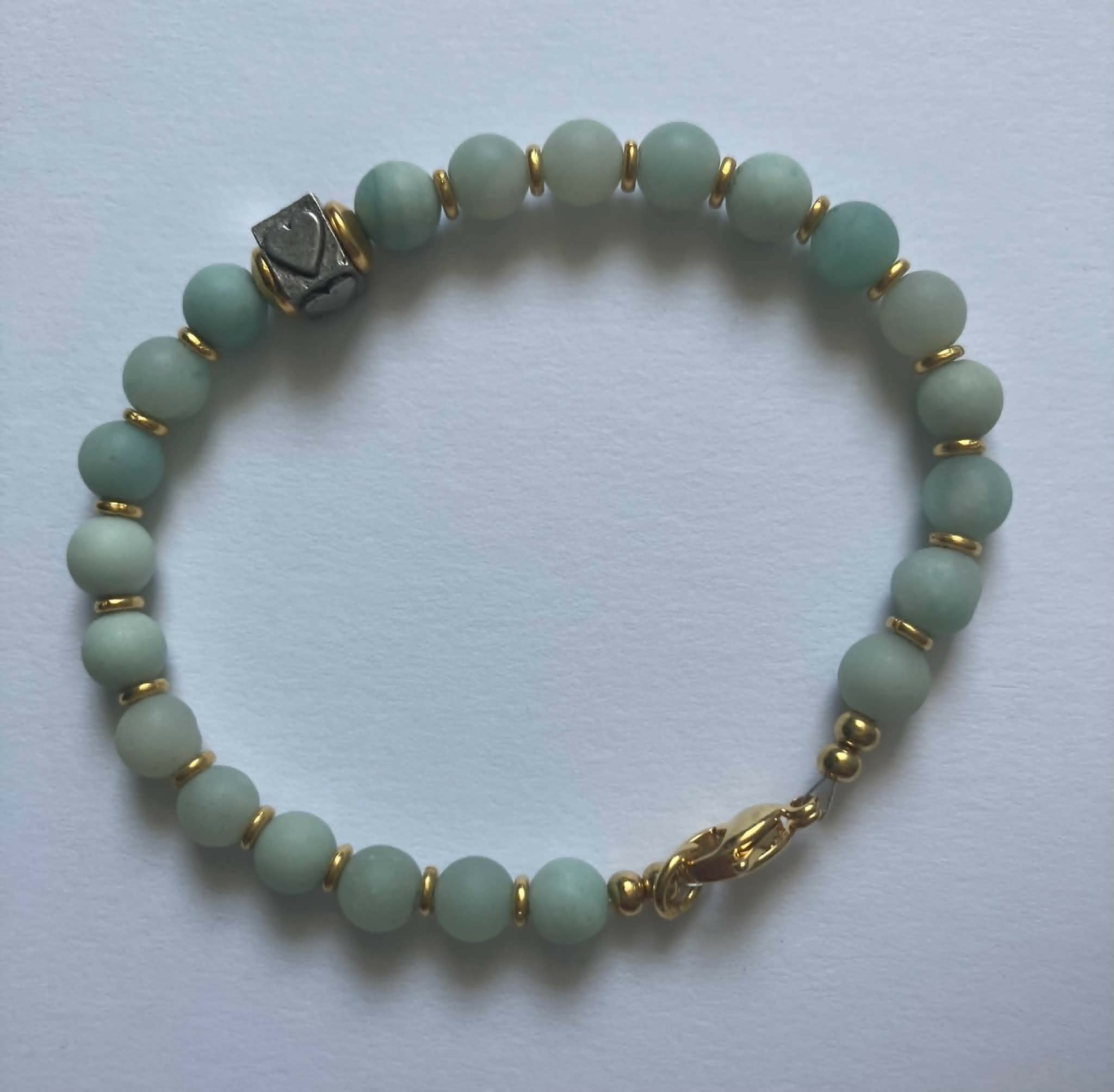 gemstone bracelet - amazonite with heart