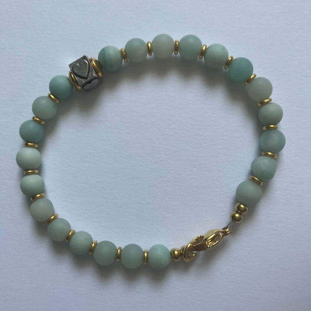 gemstone bracelet - amazonite with heart