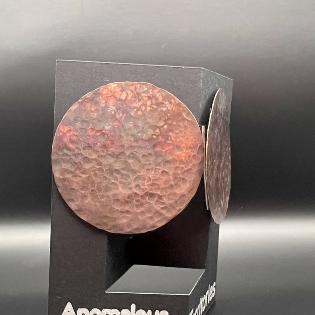 Hammered Copper Shield Earring