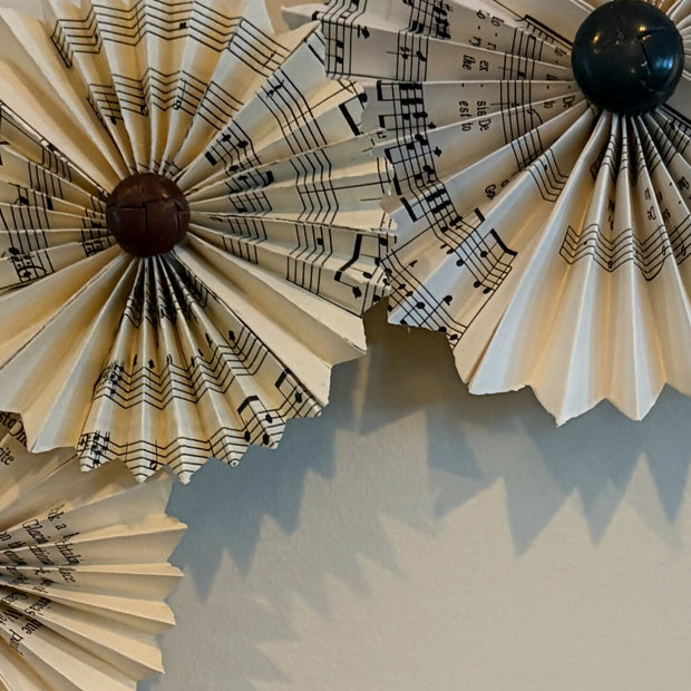 "Mr. Topper" upcycled bookpage and vintage button indoor wall hanging