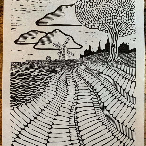 Lake Shore Drive 08 | Chicago Skyline | Linocut Print | Wall Art